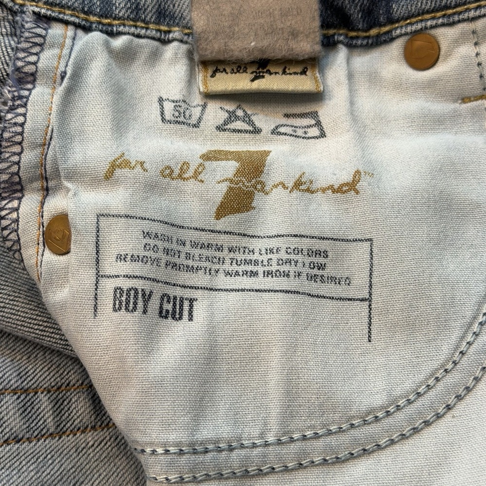 7 for All Mankind Boy Cut Bootcut Jeans Low Rise Buttonfly Y2K Women's 29 USA - Picture 10 of 16